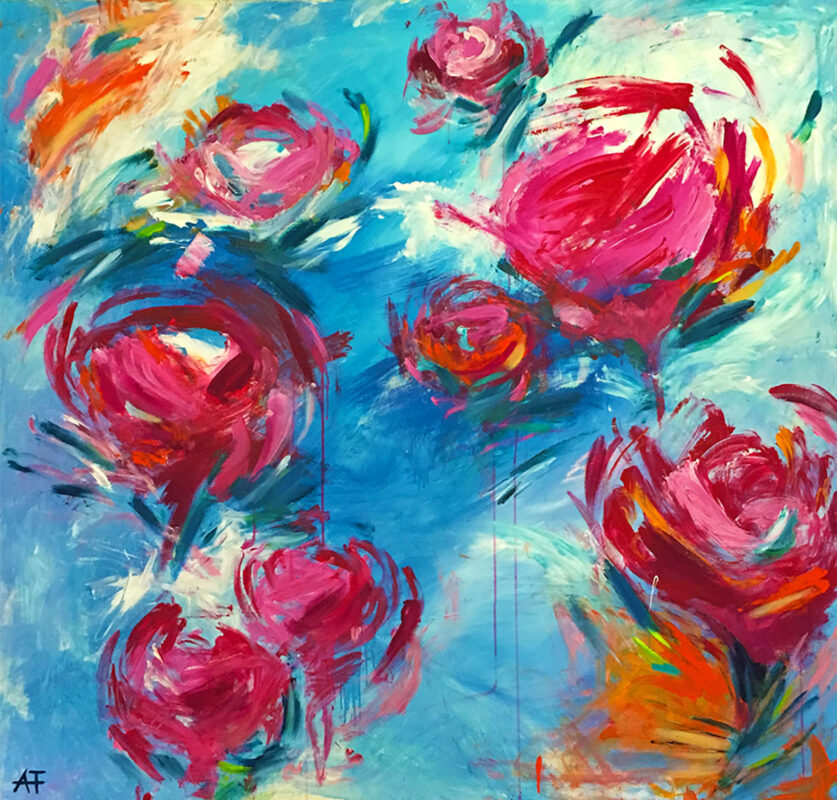 Acrylbild modern Ranunkeln